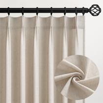 Cortinas Topfinel Pinch plissadas 228x229cm de aveia semitransparentes Cortinas Topfinel Pinch plissadas 228x229cm de aveia semitransparentes