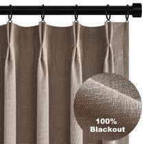 Cortinas Topfinel Taupe Burlap Linen Blackout 214 cm 2 painéis