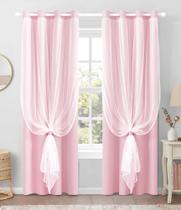 Cortinas TopNaps 132 x 213 cm Blackout Rosa Translúcido 2 Painéis Cortinas TopNaps 132 x 213 cm Blackout Rosa Translúcido 2 Painéis