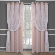 Cortinas TOWN & COUNTRY LUXE Talia de camada dupla 52x213cm rosa