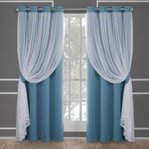 Cortinas TOWN & COUNTRY LUXE Talia de camada dupla 52x84cm turquesa