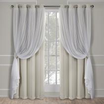 Cortinas TOWN & COUNTRY LUXE Talia de camada dupla 52x96cm de areia