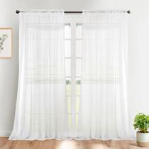 Cortinas transparentes Dreaming Casa White, 72 x 96 polegadas, 2 painéis