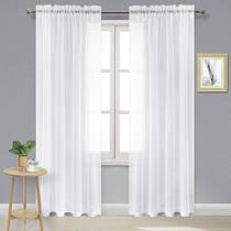 Cortinas transparentes DWCN brancas, 300 cm de comprimento, poliéster, 2 peças Cortinas transparentes DWCN brancas, 300 cm de comprimento, poliéster, 2 peças
