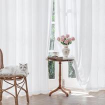 Cortinas transparentes FMFUNCTEX White Floral Jacquard 180 cm Quarto