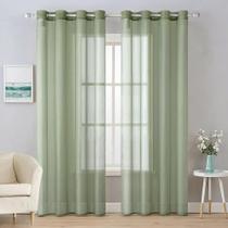 Cortinas transparentes MIULEE Solid Color 213 cm x 213 cm, conjunto de 2 painéis Cortinas transparentes MIULEE Solid Color 213 cm x 213 cm, conjunto de 2 painéis