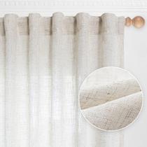 Cortinas transparentes MYSKY HOME 160x160cm, textura de linho, 2 painéis