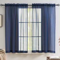 Cortinas transparentes MYSTIC-HOME Azul marinho 115x115cm Conjunto de 2 Cortinas transparentes MYSTIC-HOME Azul marinho 115x115cm Conjunto de 2