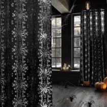 Cortinas transparentes NICETOWN Gothic Spider Web Print 2 painéis