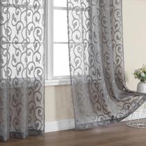 Cortinas transparentes OWENIE Furman Grey 183x102cm, conjunto de 2 painéis