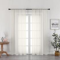Cortinas transparentes OWENIE Ivory 183 cm x 183 cm para sala de estar