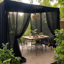 Cortinas transparentes para exteriores SK Studio Black Waterproof 125x213cm Cortinas transparentes para exteriores SK Studio Black Waterproof 125x213cm