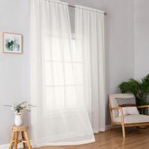 Cortinas transparentes Simplebrand Ivory, 244 cm de comprimento, 2 painéis Cortinas transparentes Simplebrand Ivory, 244 cm de comprimento, 2 painéis