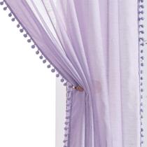 Cortinas transparentes Treatmentex Pom-Pom Lilac 213 cm x 213 cm 2 unidades