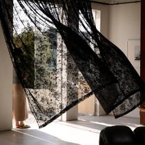 Cortinas Treatmentex Black Lace de 213 cm de comprimento para sala de estar