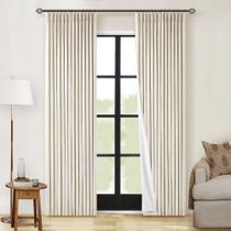Cortinas TWODRAPES Beige Linen Blackout 214 cm de comprimento 2 painéis Cortinas TWODRAPES Beige Linen Blackout 214 cm de comprimento 2 painéis