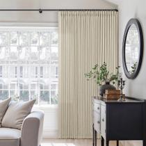 Cortinas TWODRAPES de linho bege com prega americana 102 x 244 cm, 2 painéis Cortinas TWODRAPES de linho bege com prega americana 102 x 244 cm, 2 painéis