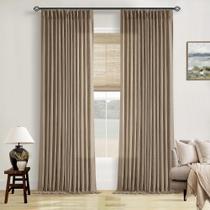 Cortinas TWODRAPES de linho com pregas tipo pinch pleat 102 x 229 cm, 2 painéis Cortinas TWODRAPES de linho com pregas tipo pinch pleat 102 x 229 cm, 2 painéis