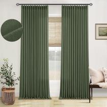 Cortinas TWODRAPES: linho plissado, verde oliva, 260x260cm, 2 painéis Cortinas TWODRAPES: linho plissado, verde oliva, 260x260cm, 2 painéis