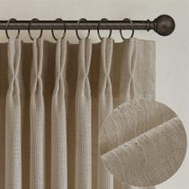 Cortinas TWODRAPES: linho texturizado, serapilheira, 213x213cm, 2 painéis Cortinas TWODRAPES: linho texturizado, serapilheira, 213x213cm, 2 painéis