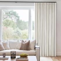 Cortinas TWODRAPES Natural Creme Linen Blackout 254 cm de altura