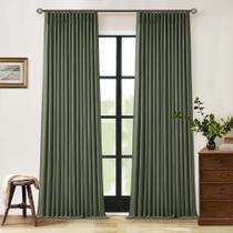 Cortinas TWODRAPES Olive Green Linen Blackout 229x228cm com forro Cortinas TWODRAPES Olive Green Linen Blackout 229x228cm com forro