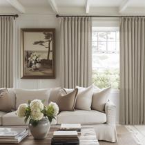 Cortinas TWODRAPES Pinch Plissado de linho 260x260cm Burlywood