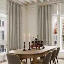 Cortinas TWODRAPES Taupe Linen 152 cm de largura x 244 cm de comprimento 1 painel Cortinas TWODRAPES Taupe Linen 152 cm de largura x 244 cm de comprimento 1 painel