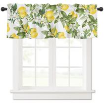 Cortinas Valance Jannygogo Summer Lemon Aquarela 54x18in Cortinas Valance Jannygogo Summer Lemon Aquarela 54x18in