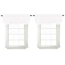 Cortinas Valance Turquesa Pure White para cozinha 52x46cm 2P