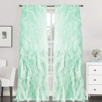 Cortinas Voil Sheer Sweet Home Collection - Com Babados em Cascata