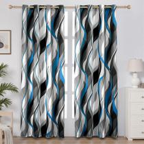Cortinas weesire Azul/Cinza Listradas Modernas 50% Bloco de Luz 2x132x213cm Cortinas weesire Azul/Cinza Listradas Modernas 50% Bloco de Luz 2x132x213cm
