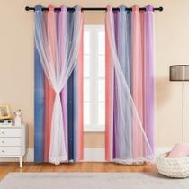 Cortinas XiDi 132x230 cm 2 painéis Blackout Rainbow Star