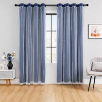 Cortinas XiDi Doble Capa Opacas Azul Marino con Unicornio