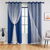 Cortinas XiDi Doble Capa Opacas con Unicornio 160x132 cm x2
