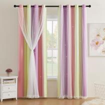 Cortinas XiDi Rosa con Oscurecimiento y Estrellas Láser 132x183 cm Cortinas XiDi Rosa con Oscurecimiento y Estrellas Láser 132x183 cm
