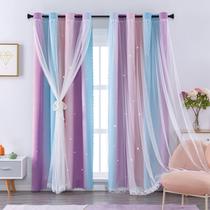 Cortinas XiDi Unicorn Princess Theme para meninas, quarto 213x213cm