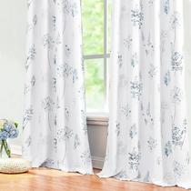 Cortinas XTMYI azul/branco com 213 cm de comprimento, 2 painéis Blackout Cortinas XTMYI azul/branco com 213 cm de comprimento, 2 painéis Blackout