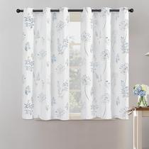 Cortinas XTMYI azul claro 115 cm de comprimento 80% opacas para janela