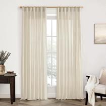 Cortinas XTMYI Coastal Linen Sheer Sand Beige 260 cm 2 peças