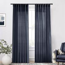 Cortinas XTMYI Indigo Blue, 274 cm de comprimento, sala de estar, conjunto de 2 painéis Cortinas XTMYI Indigo Blue, 274 cm de comprimento, sala de estar, conjunto de 2 painéis