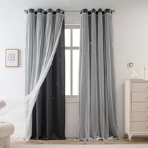 Cortinas Yancorp Black com isolamento térmico para crianças 213x213cm 1 painel Cortinas Yancorp Black com isolamento térmico para crianças 213x213cm 1 painel