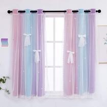 Cortinas Yancorp para Quarto Infantil - Estampa de Estrelas Pink