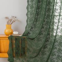 Cortinas YJ YANJUN Olive Green Lace 213 cm de comprimento, conjunto de 2 painéis