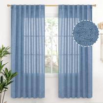 Cortinas YoungStex Denim Blue Linen 183 cm de comprimento 2 painéis Cortinas YoungStex Denim Blue Linen 183 cm de comprimento 2 painéis
