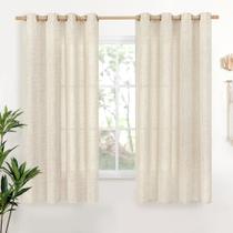Cortinas YoungStex Linen Semi Sheer 160x160cm, 2 painéis, creme Cortinas YoungStex Linen Semi Sheer 160x160cm, 2 painéis, creme