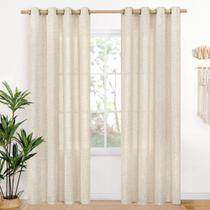Cortinas YoungStex Linen Semi Sheer 213x213cm, 2 painéis, creme Cortinas YoungStex Linen Semi Sheer 213x213cm, 2 painéis, creme