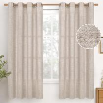 Cortinas YoungStex Linen Semi Sheer 68 cm, 2 painéis, bege Cortinas YoungStex Linen Semi Sheer 68 cm, 2 painéis, bege