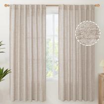 Cortinas Youngstex Linen, semi transparentes, 183 cm de comprimento, 2 painéis Cortinas Youngstex Linen, semi transparentes, 183 cm de comprimento, 2 painéis