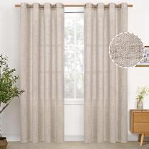 Cortinas YoungStex Natural Linen, 213 cm de comprimento, bege, 2 painéis Cortinas YoungStex Natural Linen, 213 cm de comprimento, bege, 2 painéis